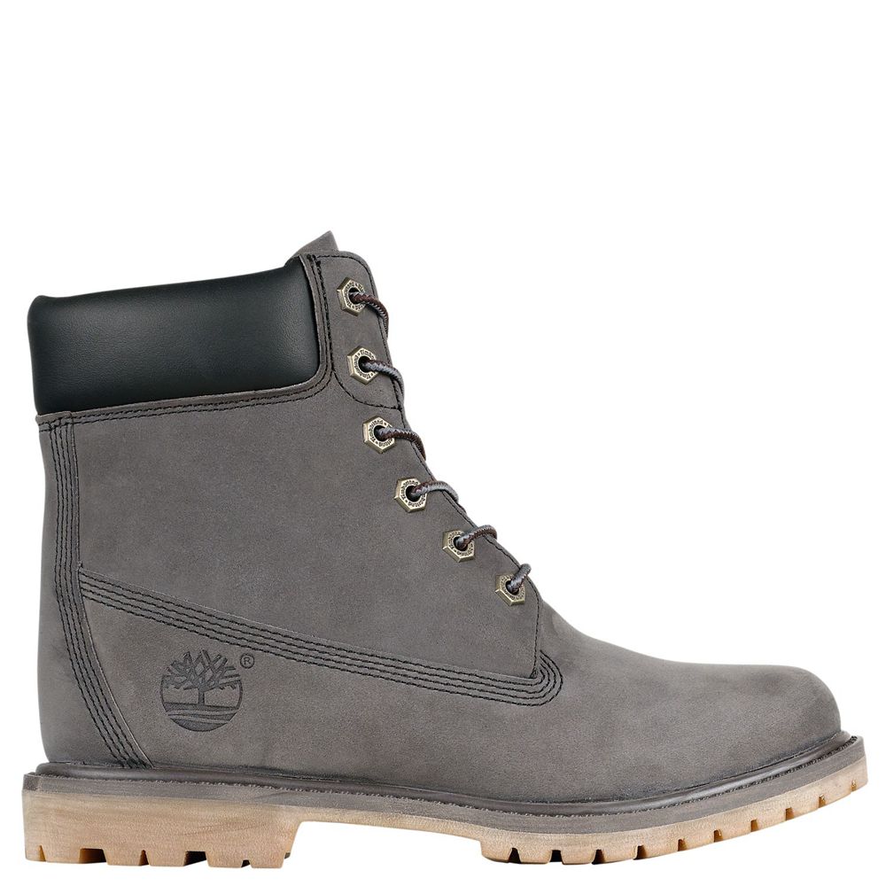 Timberland 6-Inch Μποτακια Γυναικεια Βαθυ Γκρι - Premium Waterproof Internal Wedge - Greece 0729368-